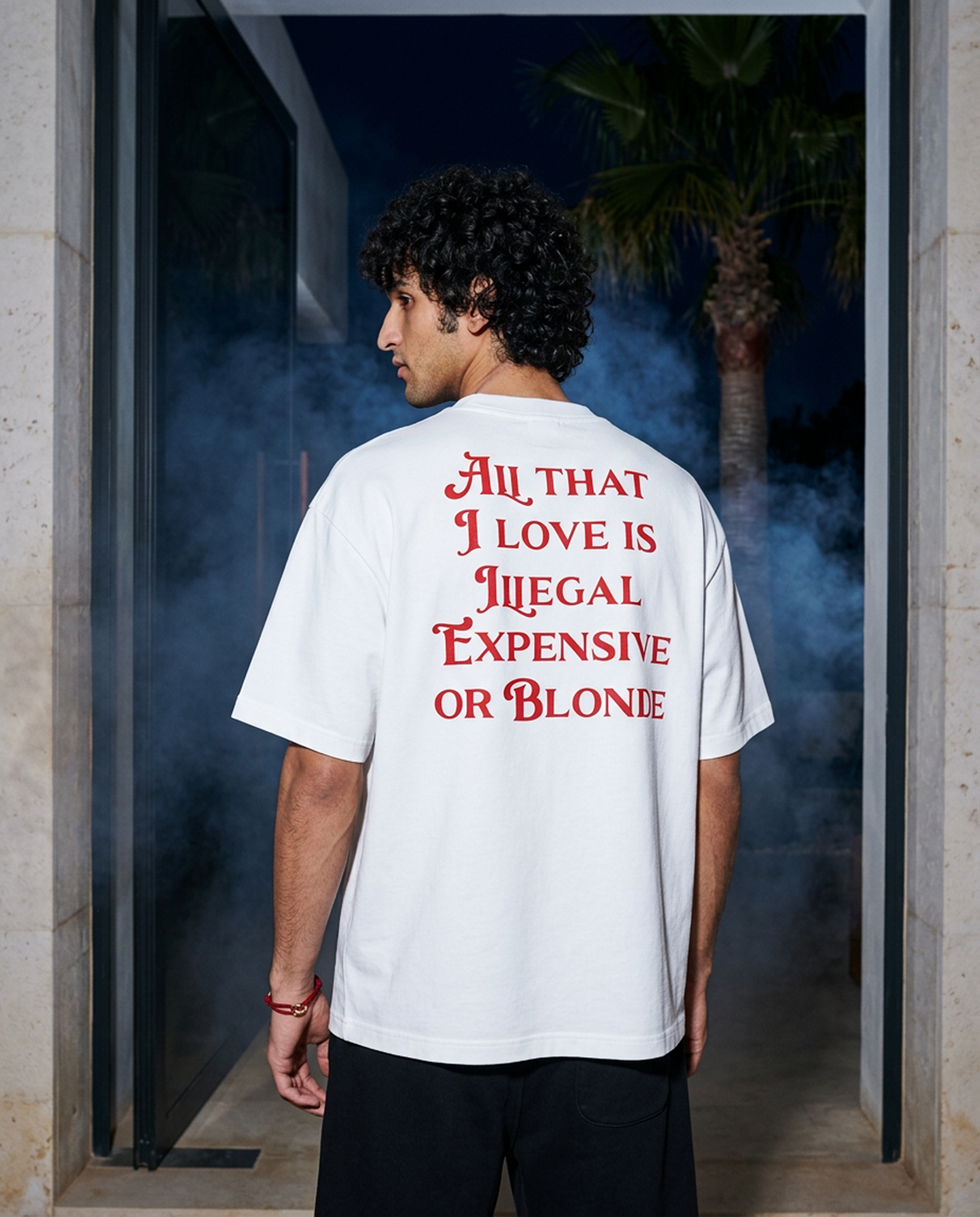 All That I Love Is Blonde oversized tee in White — lifestyle — lifestyle 2