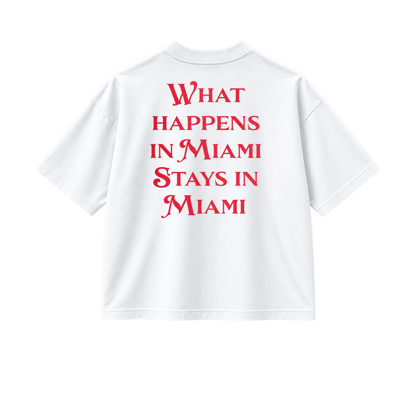 What Happens In Miami - Tee- white/red