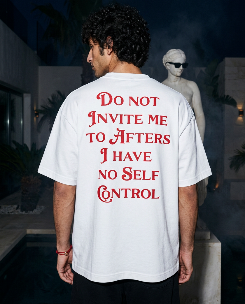 Do Not Invite Me - Tee - white/red worn by model