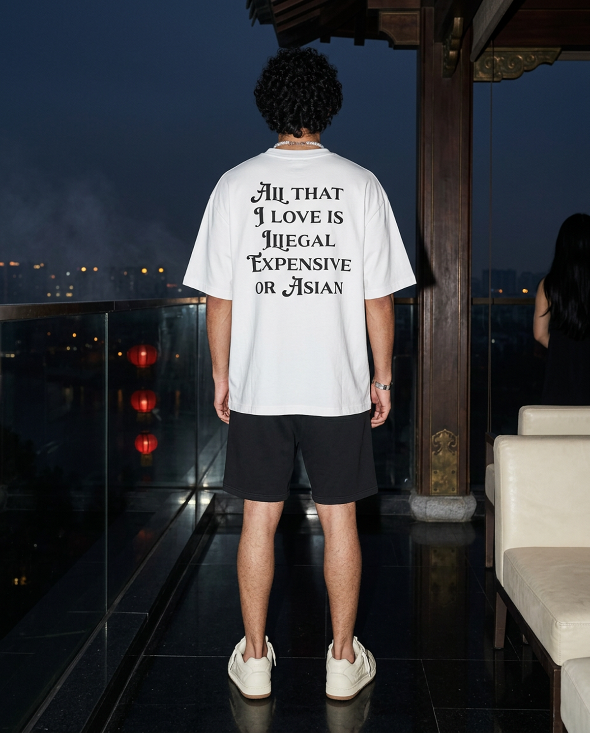 All That I Love Is Asian oversized tee in White — editorial — editorial 2