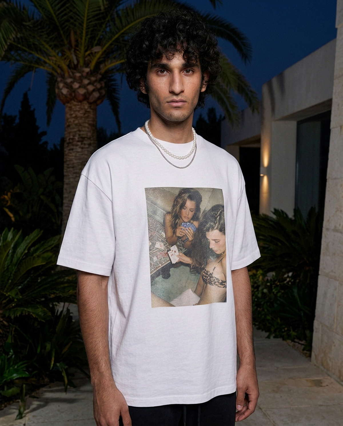 Naughty Card Games oversized tee in White — editorial
