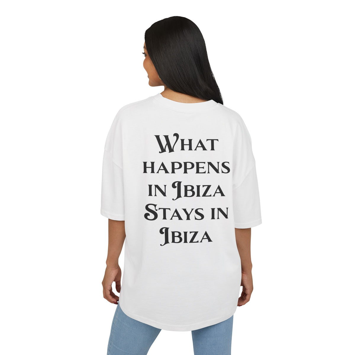 What Happens In Ibiza - Tee - white/black — lifestyle 2