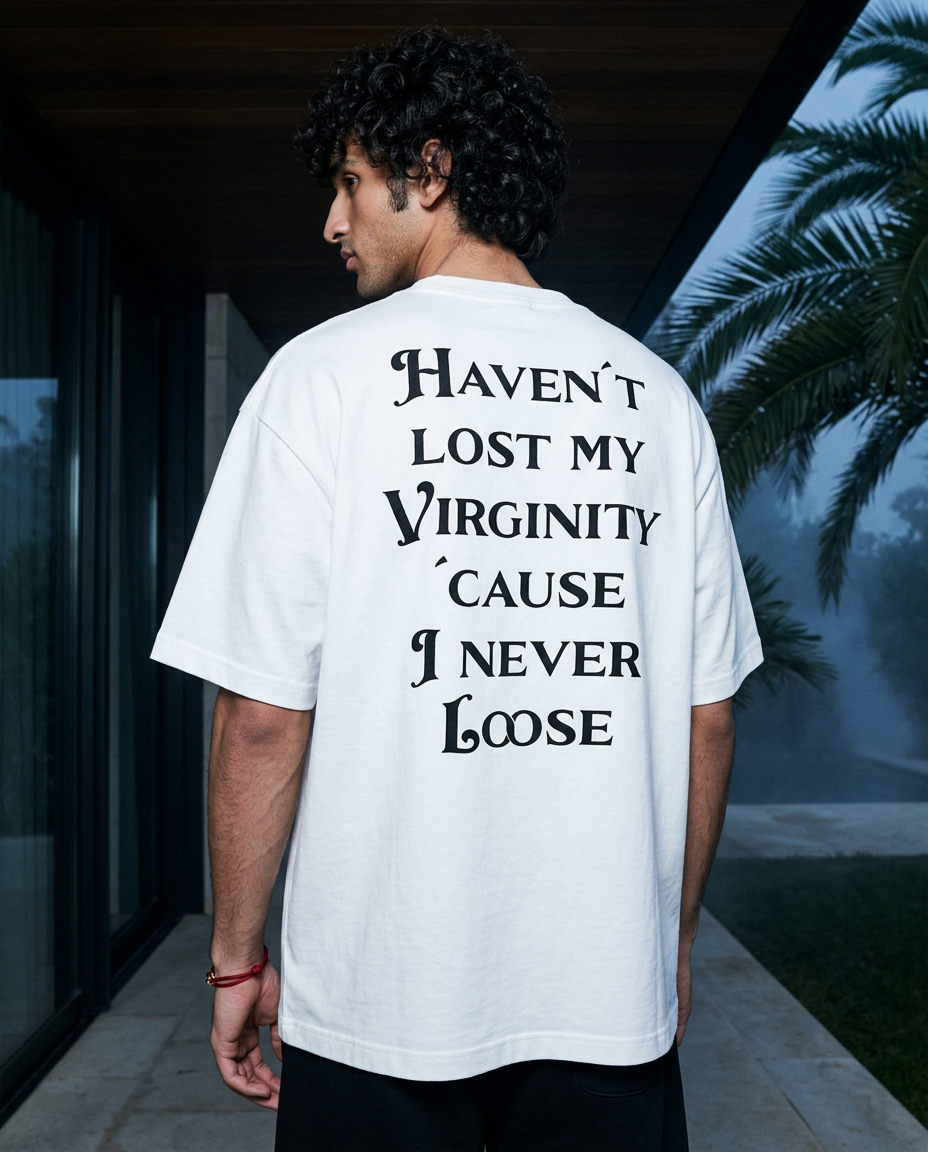 I Never Loose oversized tee in White — lifestyle