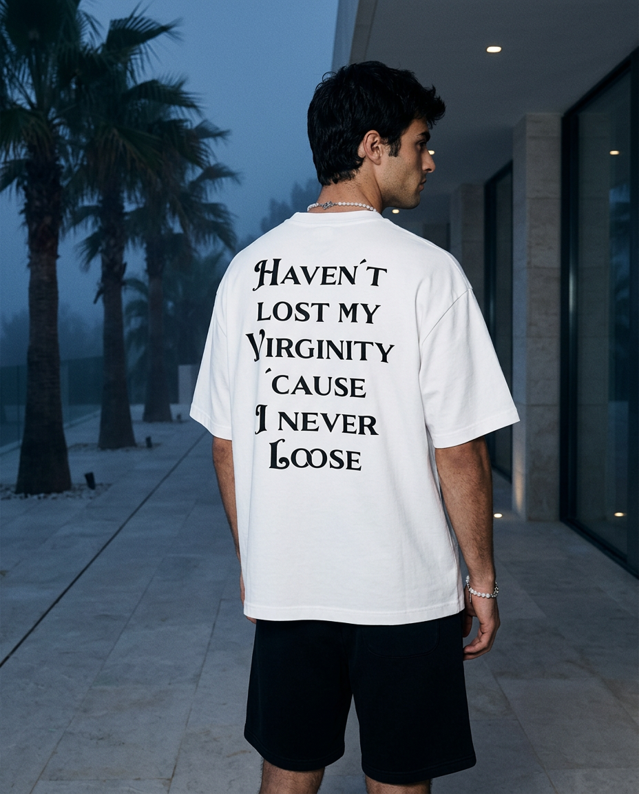 I Never Loose oversized tee in White — editorial — editorial 2