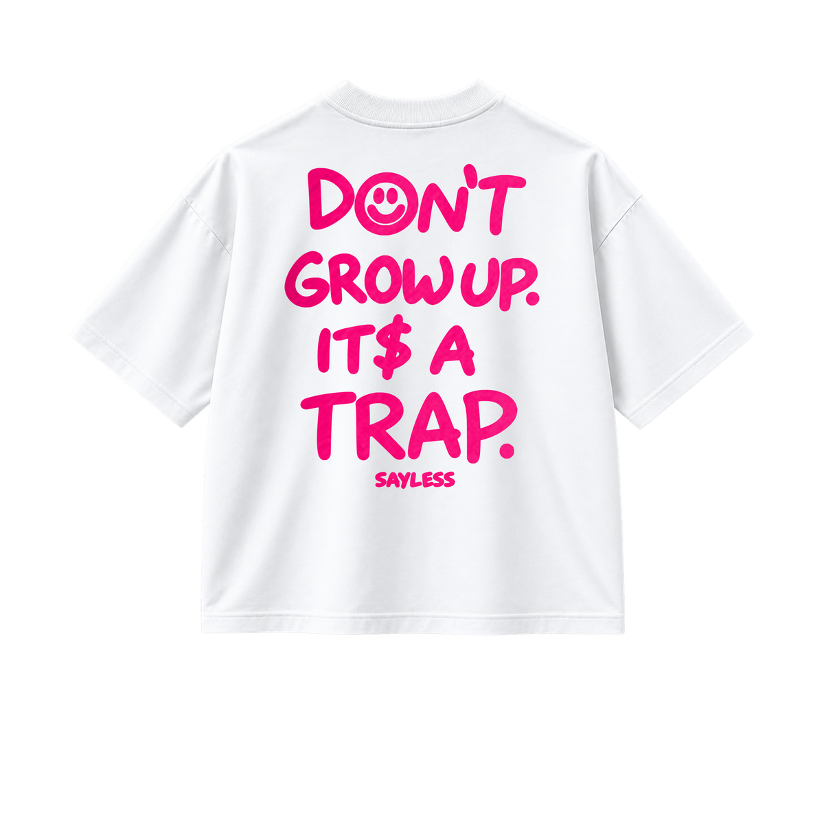 Don't Grow Up - Tee - white/pink — front view
