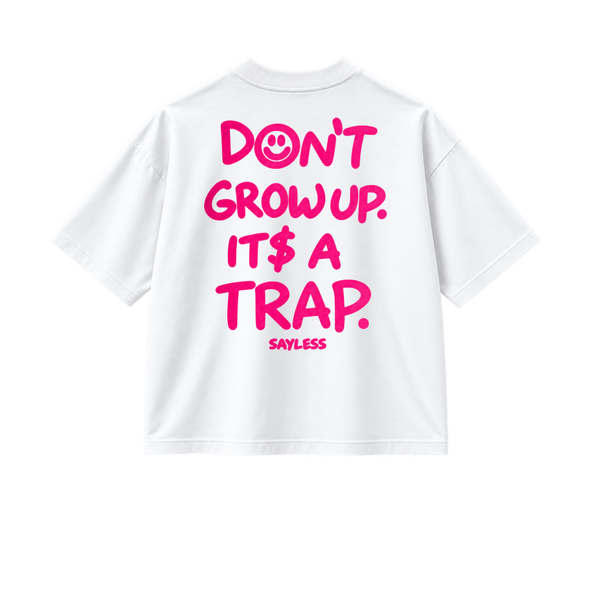 Don't Grow Up - Tee - white/pink