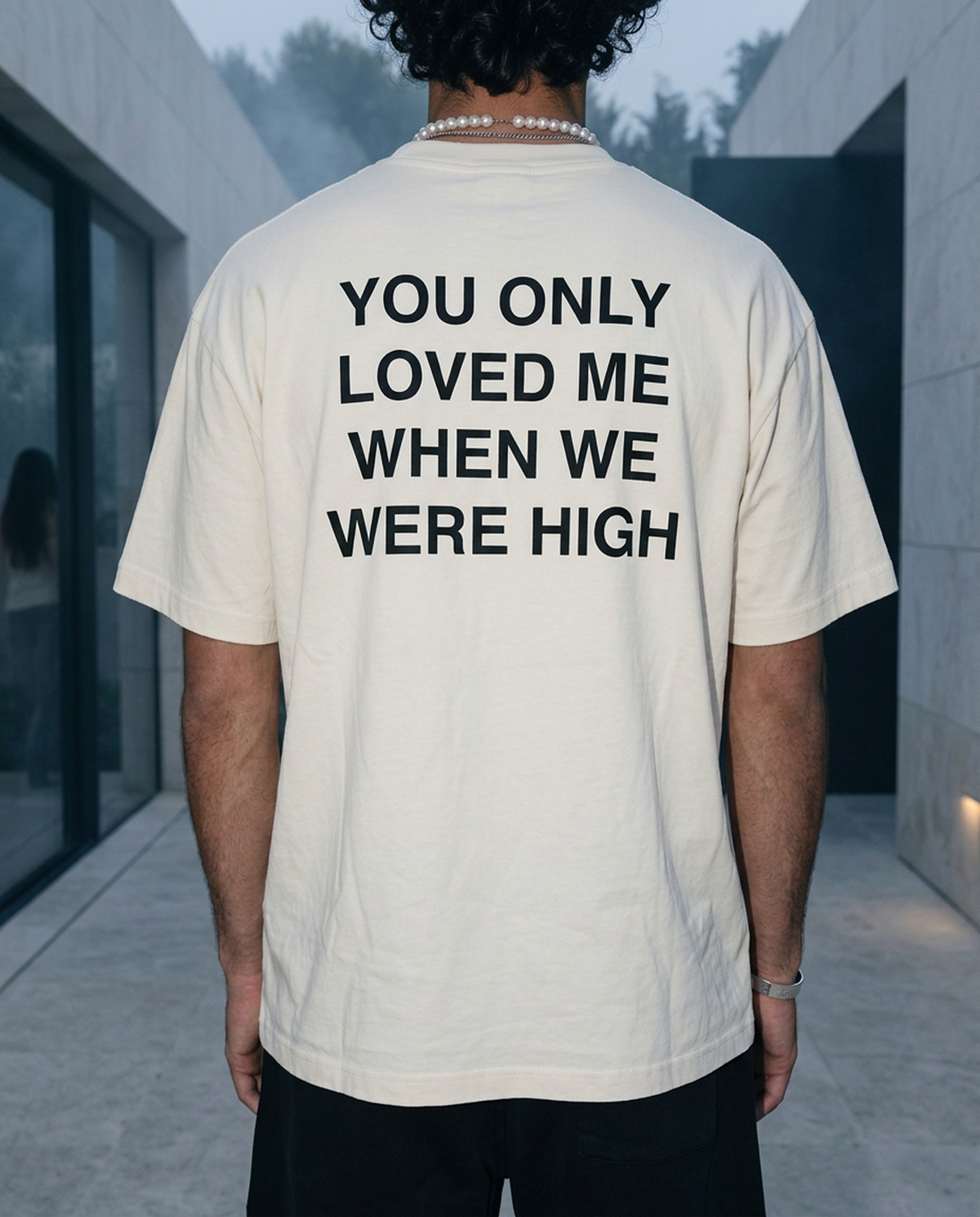 Only When We Were High oversized tee in White — lifestyle — lifestyle 1
