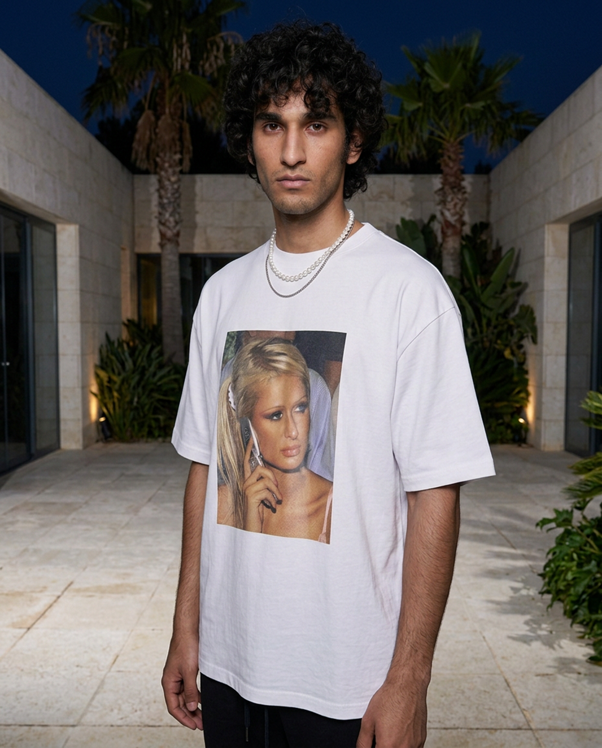 Paris Is Calling oversized tee in White — editorial