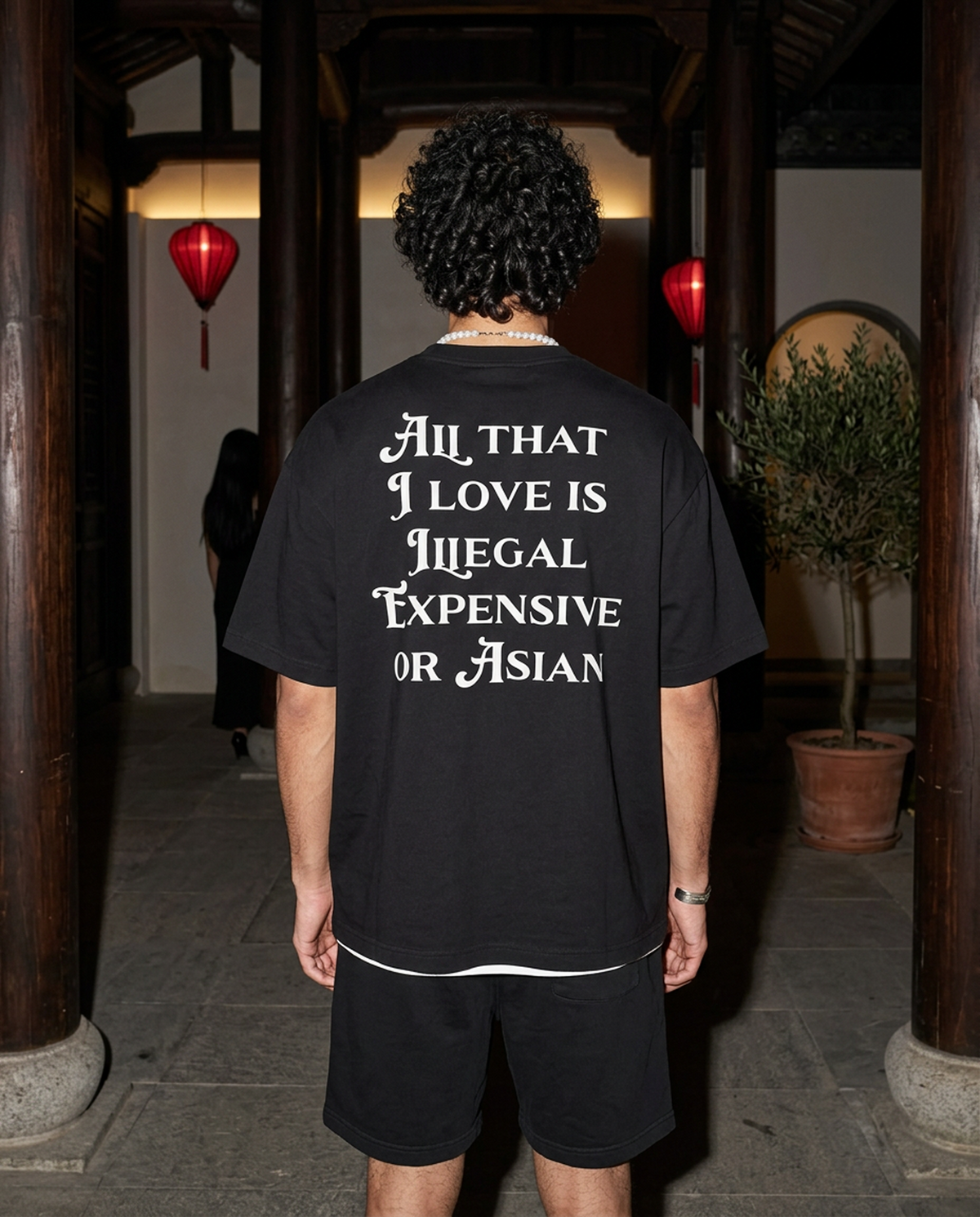 All That I Love Is Asian oversized tee in Black — editorial — lifestyle 2