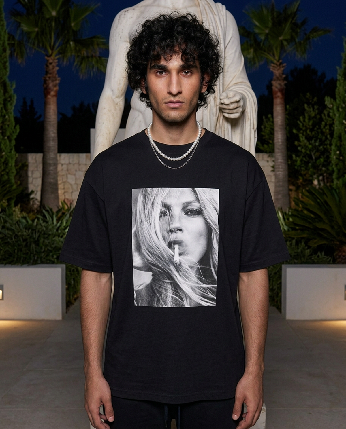 Smoking Kate oversized tee in Black — lifestyle