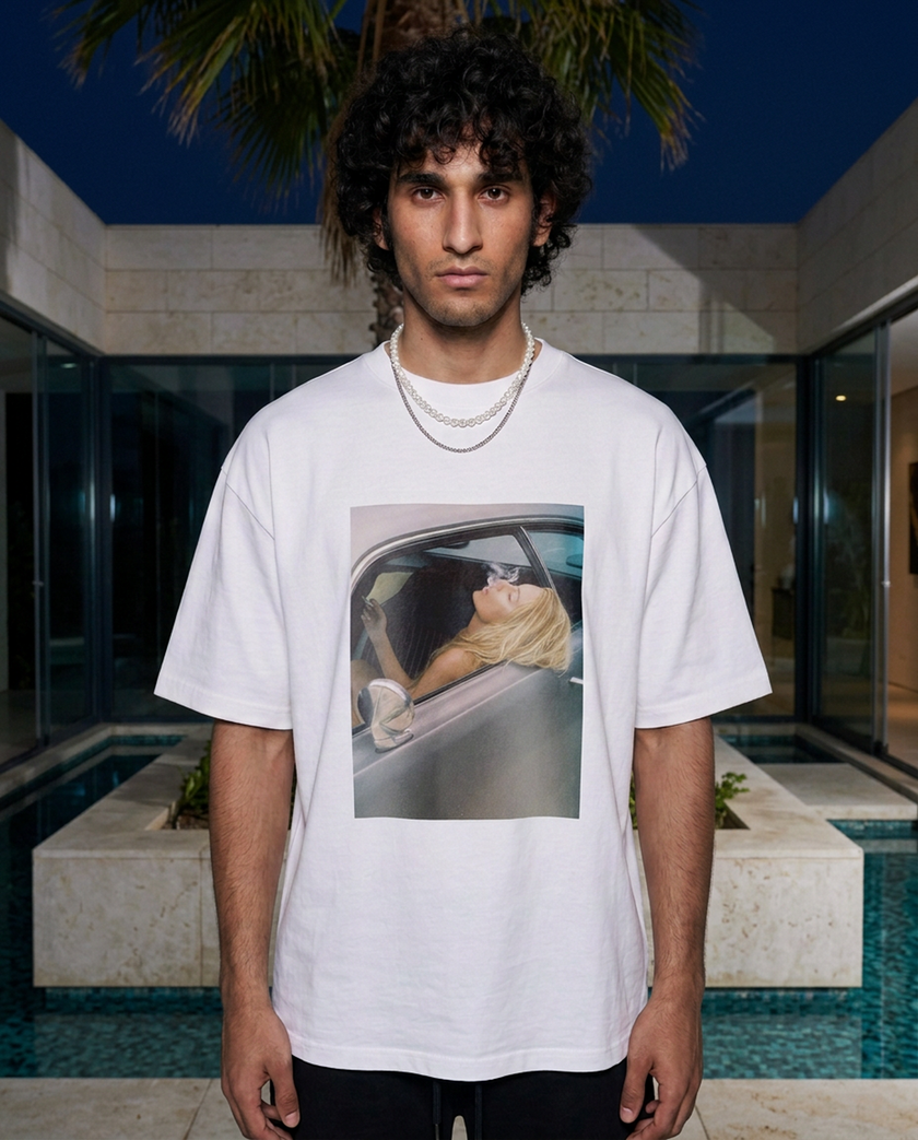 Passenger Princess oversized tee in White — lifestyle worn by model