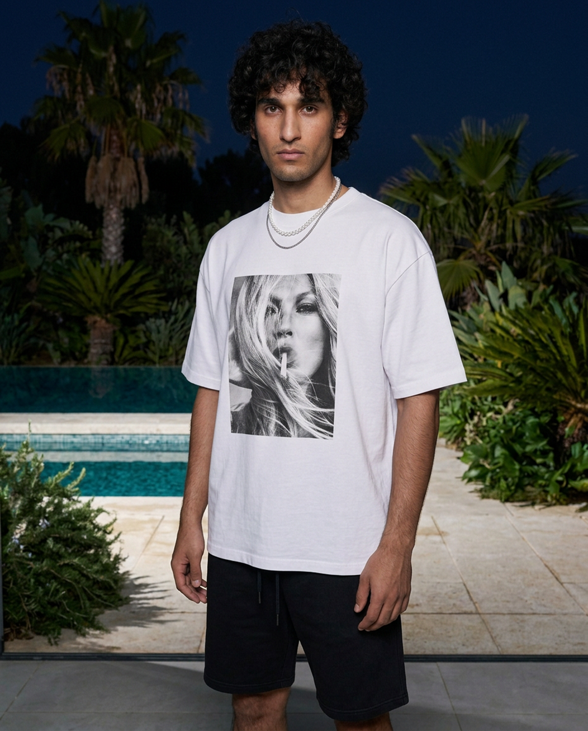 Smoking Kate oversized tee in White — editorial — editorial 2